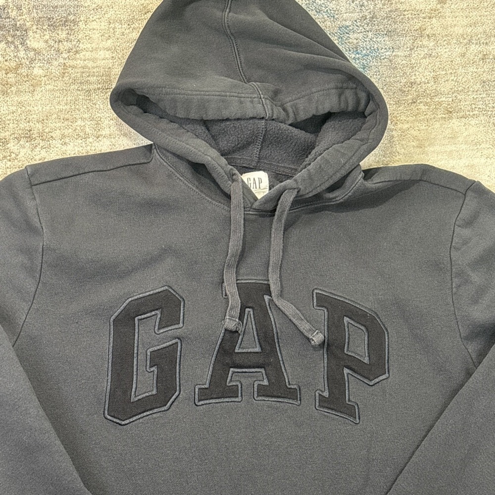 Vintage GAP Faded Black Hoodie Medium Grunge‎ Y2K Minimalist Streetwear